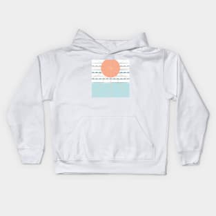 Sunset, sea,.2. sun, sun-art, beach,  spring, ocean, sunart, summer, vector. Kids Hoodie